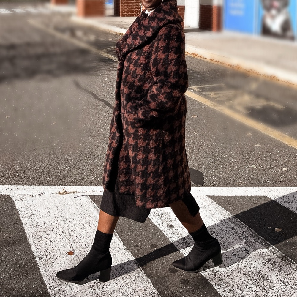 Houndstooth Teddy bear coat